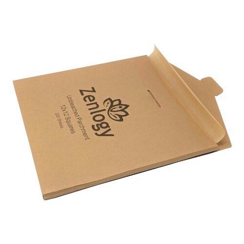 Zenlogy 12x16 (500 Pcs) Unbleached Parchment Paper Sheets for High Heat Baking