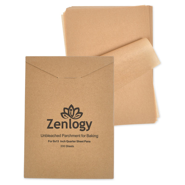 Unbleached 9x13 Parchment Paper Sheets - Exact Fit for Quarter Sheet B –  Zenlogy