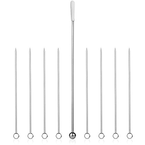 Stainless Steel Cocktail Picks (Pack of 8) Extra Long 5 inches Zenlogy