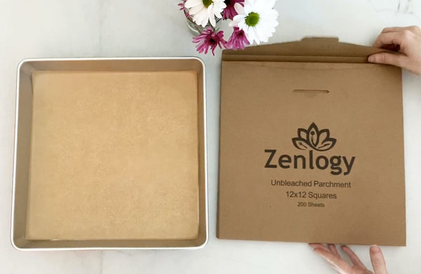 Zenlogy 12x16 (500 Pcs) Unbleached Parchment Paper Sheets for High Heat Baking