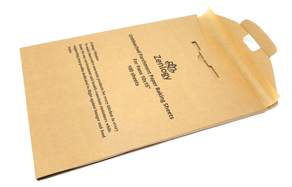 Zenlogy Parchment Paper Sheets 12x16 for Baking - Unbleached Chlorine-free,  High Heat, Non-Stick Pre-Cut Parchment Paper for Half Sheet Pans (200