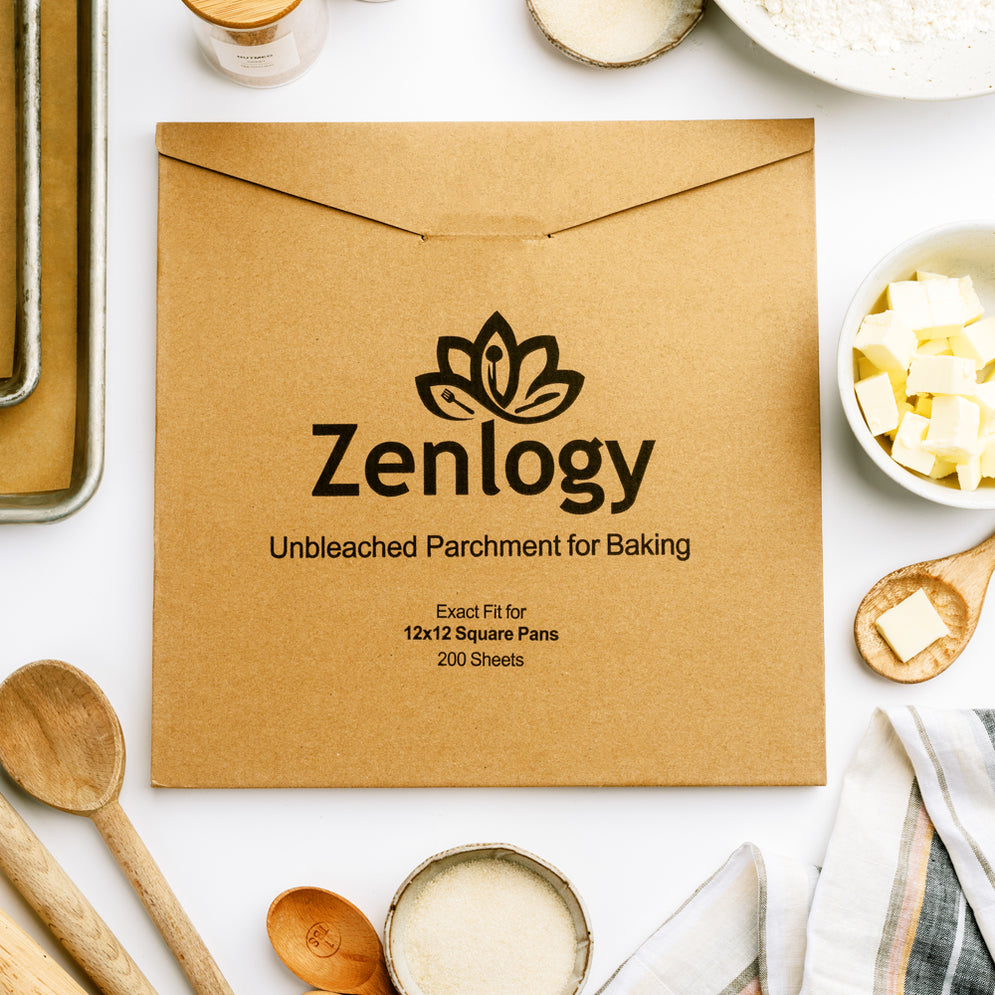 Unbleached 12x12 Parchment Paper Squares (200 sheets) Exact Fit for Zenlogy