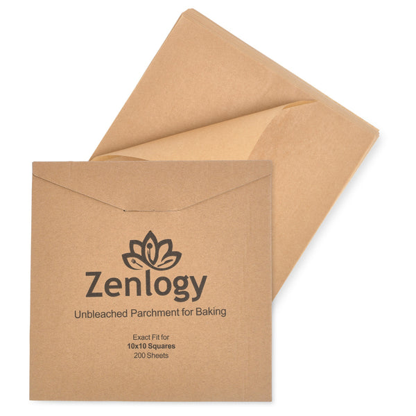 Zenlogy 4x4 200 Sheets Unbleached Parchment Paper Squares - Perfect for Storing