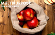 Reusable Linen Bread Bags - 100% Linen Washable - Combo Set of 2 - Loaf Bag  (12 x 16 inches) and Baguette Bag (20 x 6 inches) Artisan Bread, Fresh Produce Drawstring Storage Bags